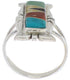 Genuine Sterling Silver Multicolor Inlay Ring Size 6-1/4 WX41363